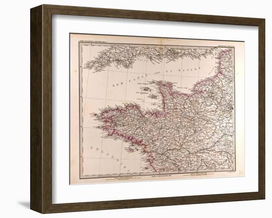 Map of France, 1874-null-Framed Giclee Print