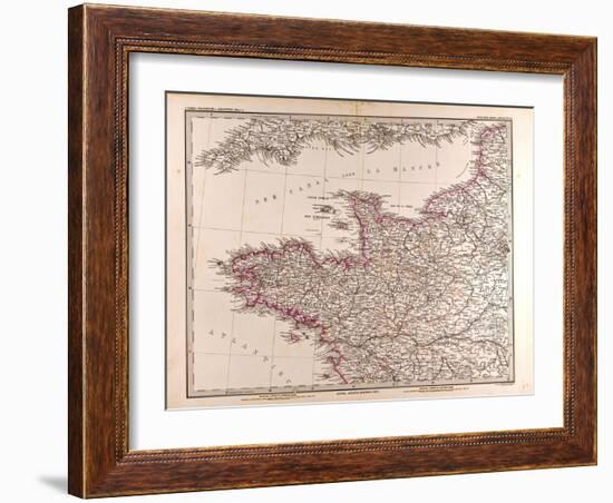 Map of France, 1874-null-Framed Giclee Print