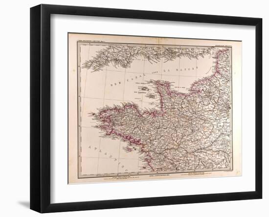 Map of France, 1874-null-Framed Giclee Print