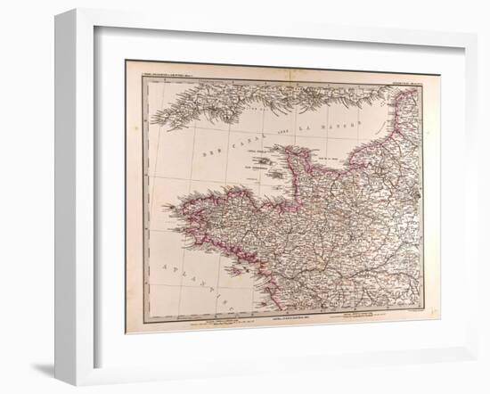 Map of France, 1874-null-Framed Giclee Print