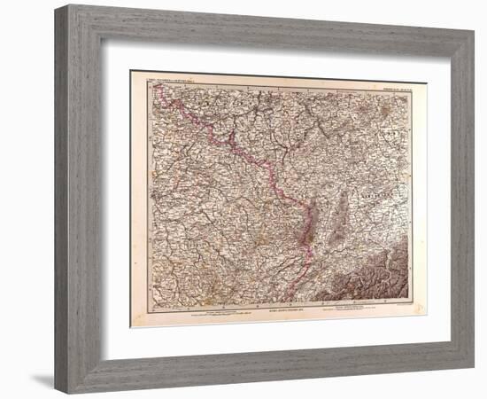 Map of France, 1874-null-Framed Giclee Print