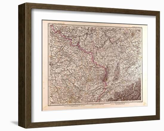 Map of France, 1874-null-Framed Giclee Print