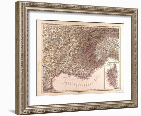 Map of France, 1874-null-Framed Giclee Print