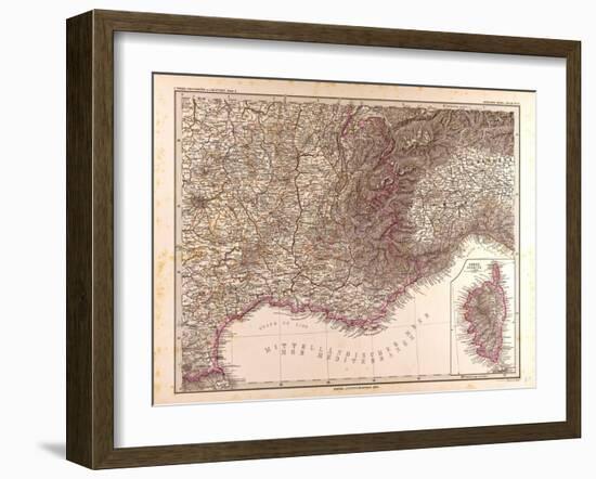 Map of France, 1874-null-Framed Giclee Print