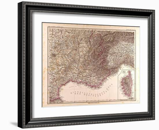 Map of France, 1874-null-Framed Giclee Print