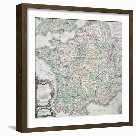 Map of France as Divided into 58 Provinces, 1765-Louis-Charles Desnos-Framed Giclee Print