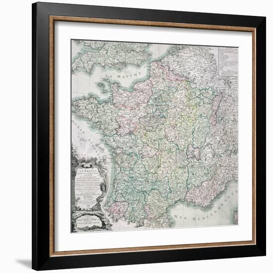 Map of France as Divided into 58 Provinces, 1765-Louis-Charles Desnos-Framed Giclee Print