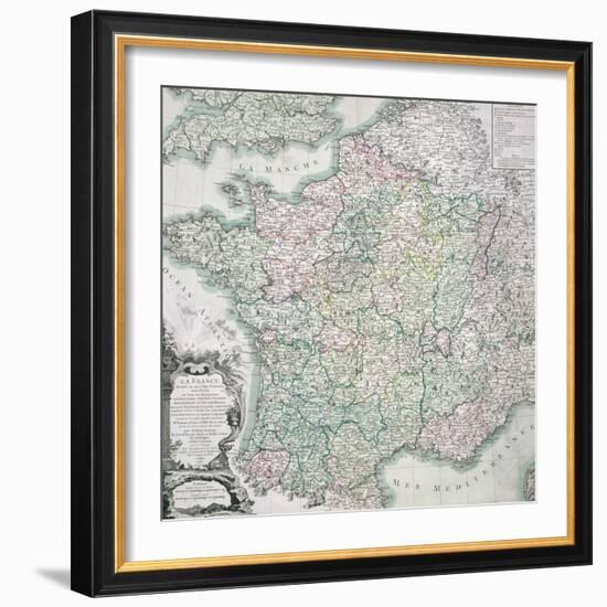 Map of France as Divided into 58 Provinces, 1765-Louis-Charles Desnos-Framed Giclee Print