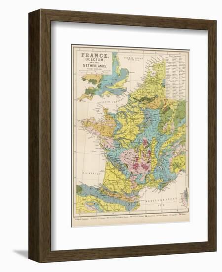 Map of France Belgium and the Netherlands-Thomas Johnson-Framed Photographic Print