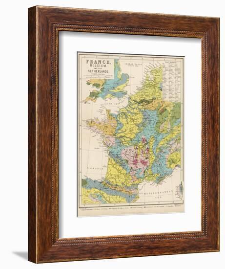 Map of France Belgium and the Netherlands-Thomas Johnson-Framed Photographic Print