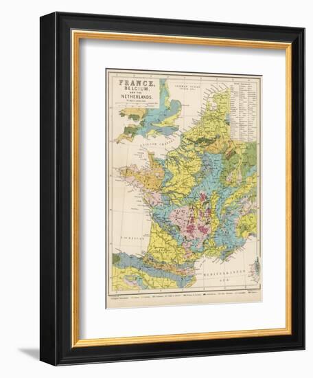 Map of France Belgium and the Netherlands-Thomas Johnson-Framed Photographic Print