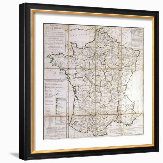 Map of France Divided into Provinces-Cesar Francois Cassini De Thury-Framed Giclee Print