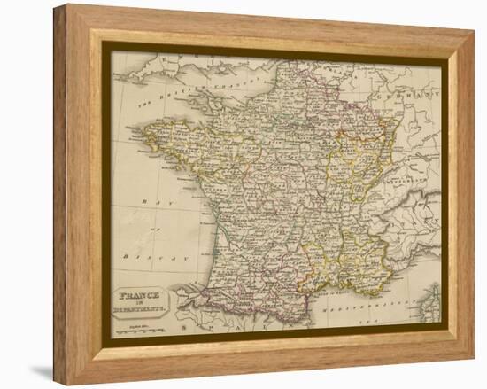 Map of France Showing the Departements-null-Framed Premier Image Canvas