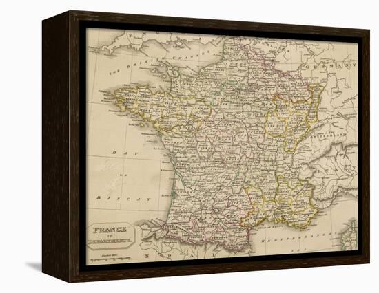 Map of France Showing the Departements-null-Framed Premier Image Canvas