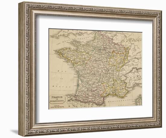 Map of France Showing the Departements-null-Framed Photographic Print