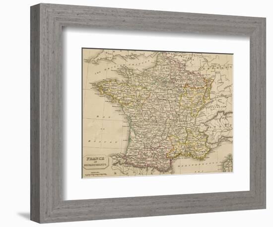 Map of France Showing the Departements-null-Framed Photographic Print