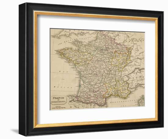 Map of France Showing the Departements-null-Framed Photographic Print