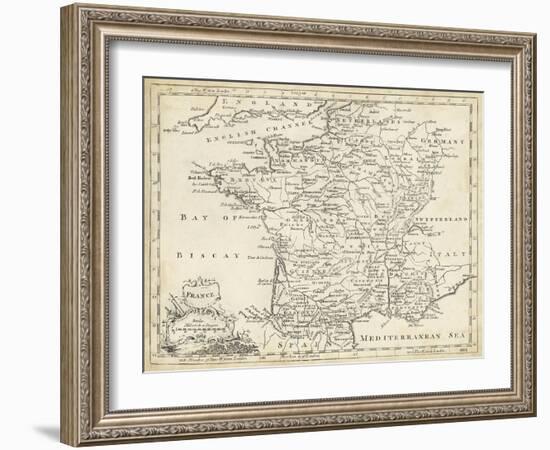 Map of France-T. Jeffreys-Framed Art Print