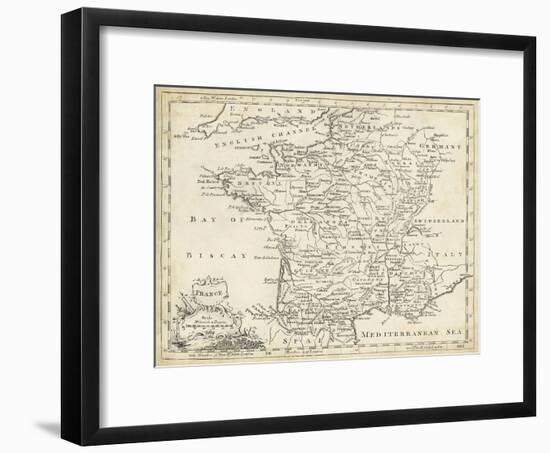 Map of France-T. Jeffreys-Framed Art Print