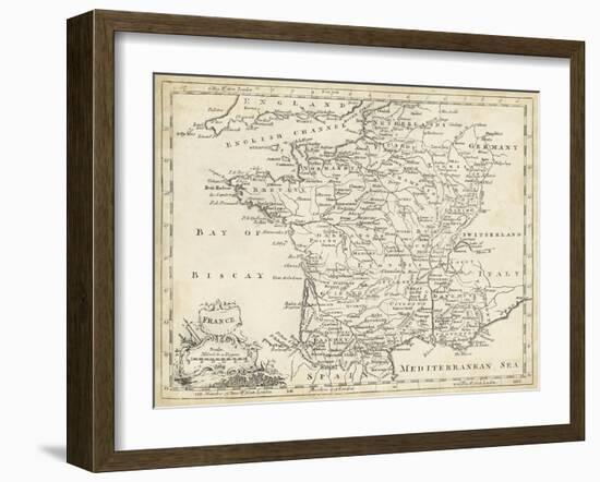 Map of France-T. Jeffreys-Framed Art Print