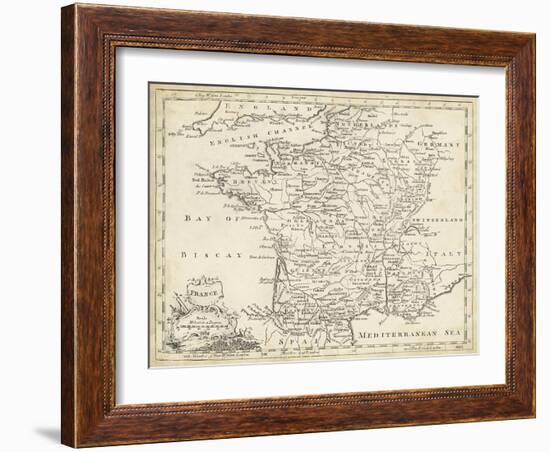 Map of France-T. Jeffreys-Framed Art Print