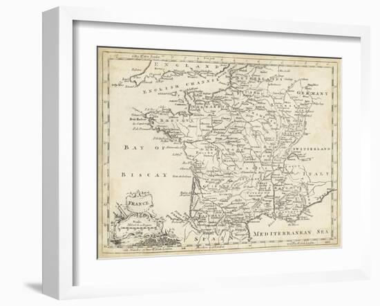 Map of France-T. Jeffreys-Framed Art Print