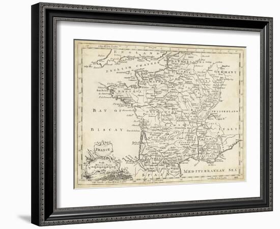 Map of France-T. Jeffreys-Framed Art Print