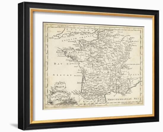 Map of France-T. Jeffreys-Framed Art Print