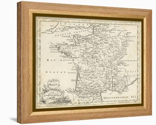 Map of France-T. Jeffreys-Framed Stretched Canvas