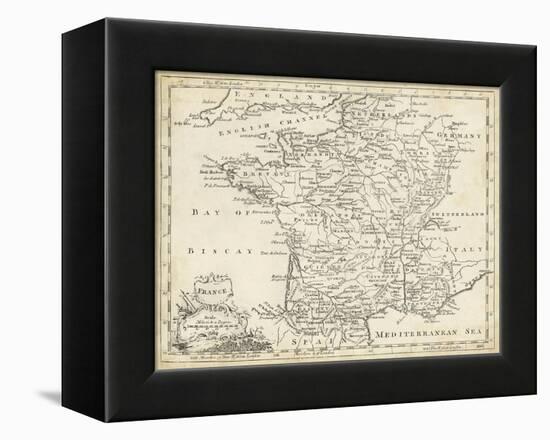 Map of France-T. Jeffreys-Framed Stretched Canvas