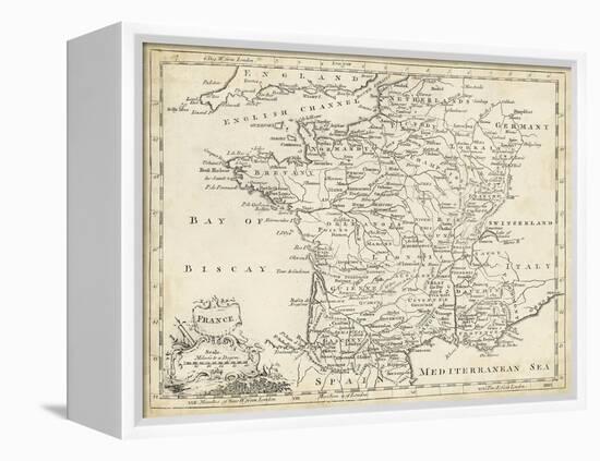 Map of France-T. Jeffreys-Framed Stretched Canvas