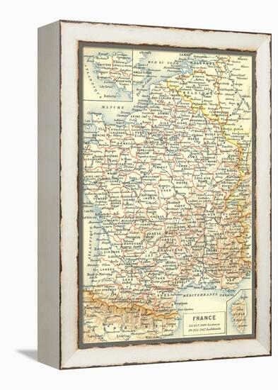 Map of France-null-Framed Stretched Canvas