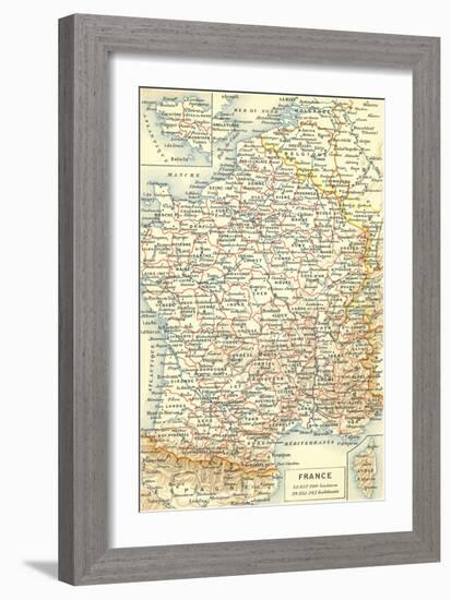 Map of France-null-Framed Art Print