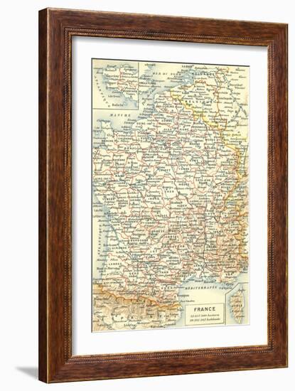 Map of France-null-Framed Art Print