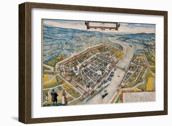 Map of Frankfurt Am Main-Abraham Ortelius-Framed Art Print