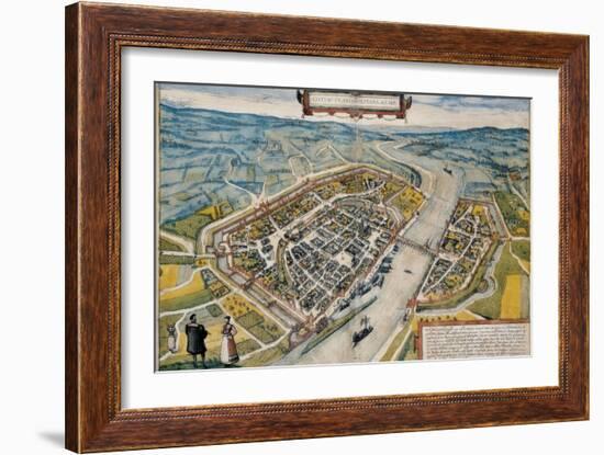 Map of Frankfurt Am Main-Abraham Ortelius-Framed Art Print