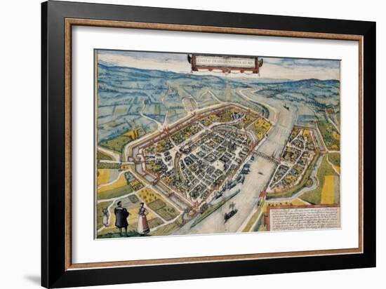 Map of Frankfurt Am Main-Abraham Ortelius-Framed Art Print