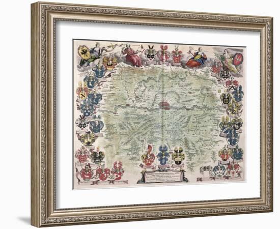 Map of Frankfurt and the Surrounding Area, from Nova Hanc Territori Francofurtensis Tabulum, 1649-Joan Blaeu-Framed Giclee Print