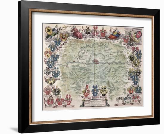 Map of Frankfurt and the Surrounding Area, from Nova Hanc Territori Francofurtensis Tabulum, 1649-Joan Blaeu-Framed Giclee Print