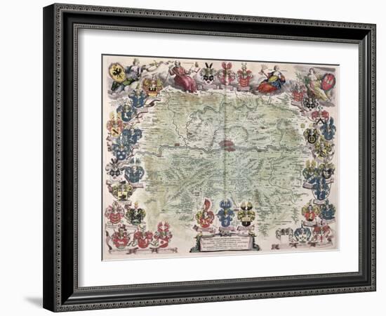 Map of Frankfurt and the Surrounding Area, from Nova Hanc Territori Francofurtensis Tabulum, 1649-Joan Blaeu-Framed Giclee Print