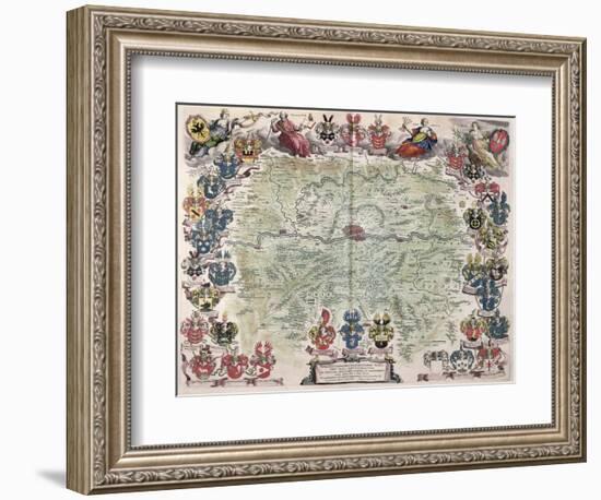 Map of Frankfurt and the Surrounding Area, from Nova Hanc Territori Francofurtensis Tabulum, 1649-Joan Blaeu-Framed Giclee Print