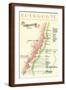 Map of French Bourgogne Wine Country-null-Framed Art Print