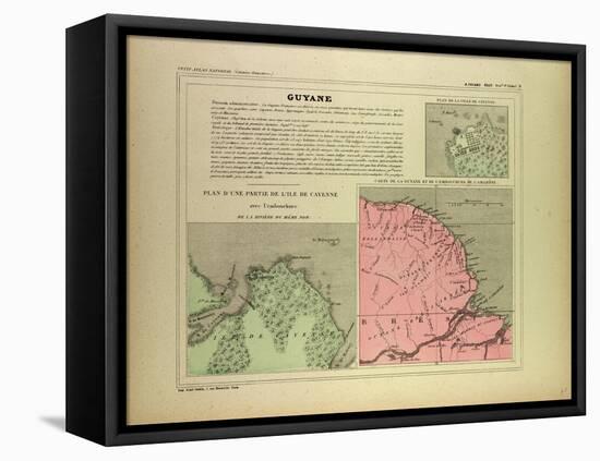 Map of French Guiana-null-Framed Premier Image Canvas