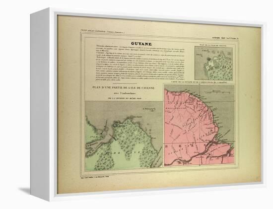 Map of French Guiana-null-Framed Premier Image Canvas