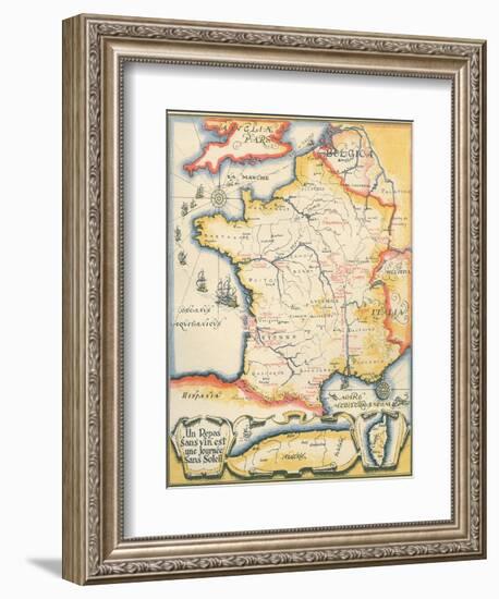 Map of French Wine Country-null-Framed Art Print