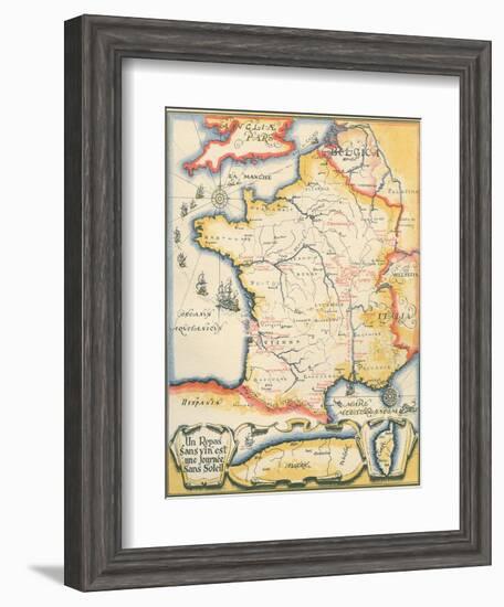 Map of French Wine Country-null-Framed Art Print