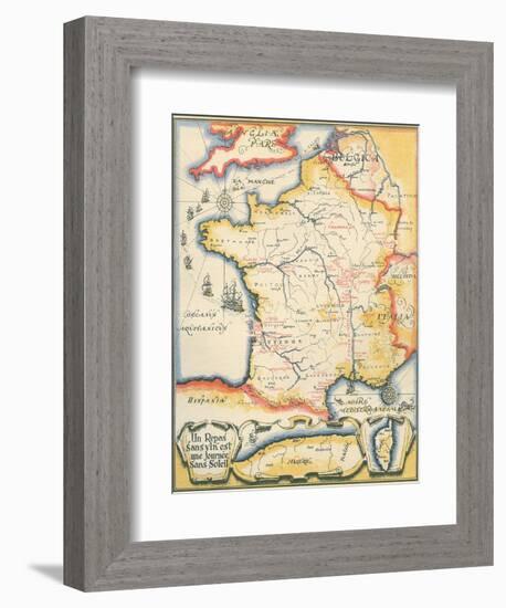 Map of French Wine Country-null-Framed Art Print