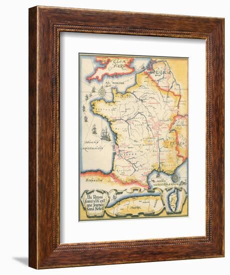 Map of French Wine Country-null-Framed Art Print