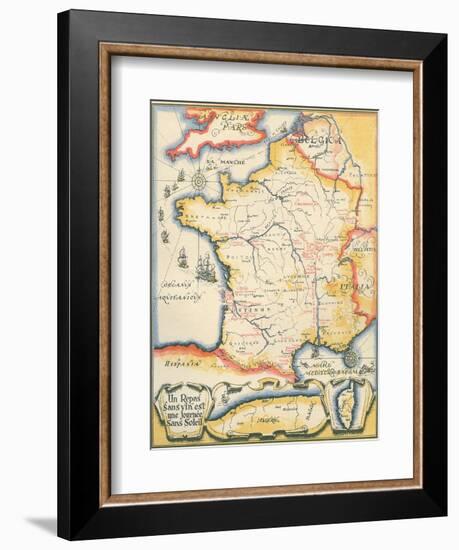 Map of French Wine Country-null-Framed Art Print