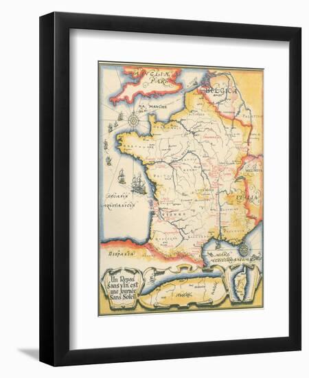 Map of French Wine Country-null-Framed Art Print